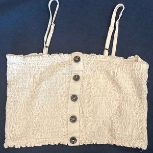 Active USA white crop top with faux buttons. Size small. Excellent condition!